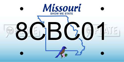 8CBC01 Missouri License Plate