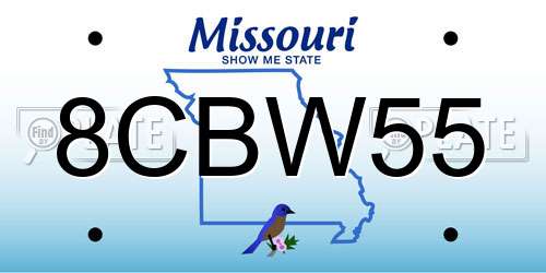 8CBW55 Missouri License Plate
