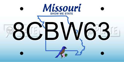 8CBW63 Missouri License Plate