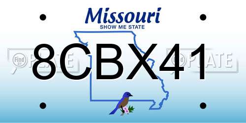 8CBX41 Missouri License Plate