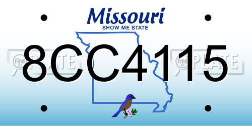 8CC4115 Missouri License Plate