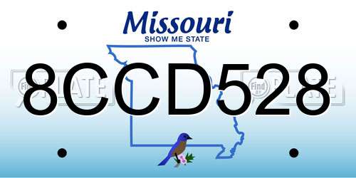 8CCD528 Missouri License Plate