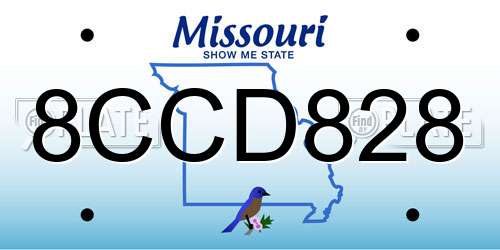 8CCD828 Missouri License Plate