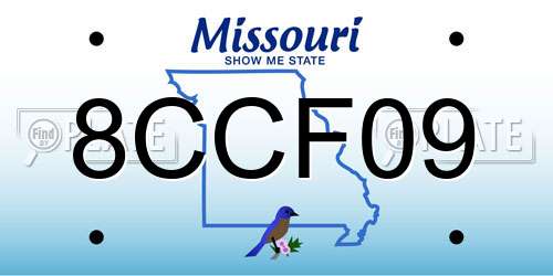 8CCF09 Missouri License Plate