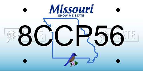 8CCP56 Missouri License Plate