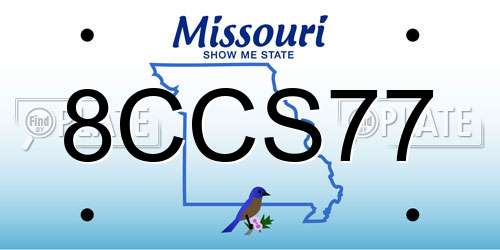 8CCS77 Missouri License Plate