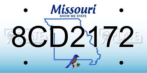 8CD2172 Missouri License Plate