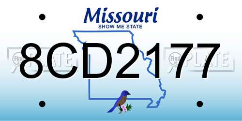8CD2177 Missouri License Plate