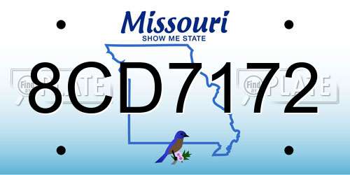 8CD7172 Missouri License Plate