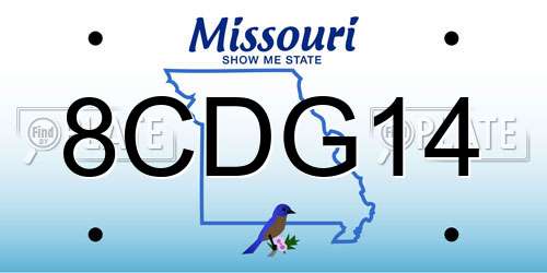 8CDG14 Missouri License Plate
