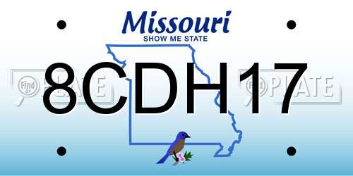 8CDH17 Missouri License Plate