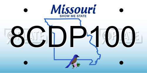 8CDP100 Missouri License Plate