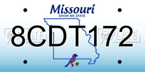 8CDT172 Missouri License Plate