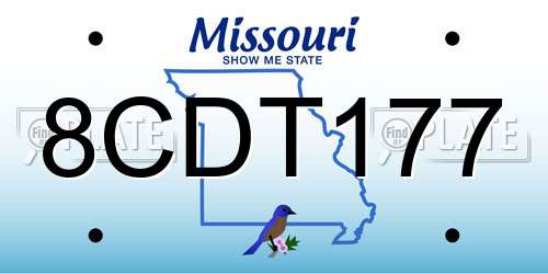 8CDT177 Missouri License Plate