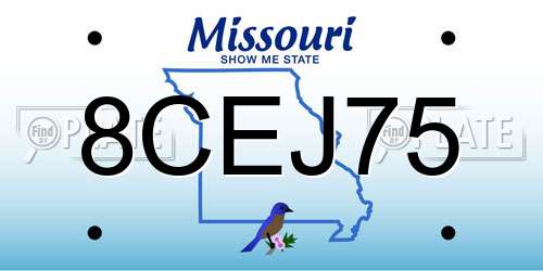 8CEJ75 Missouri License Plate