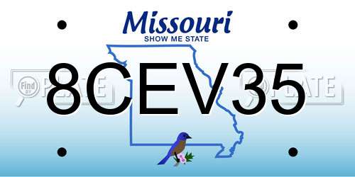 8CEV35 Missouri License Plate