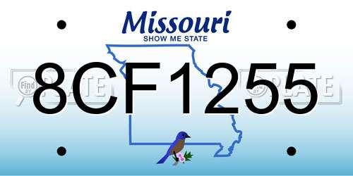 8CF1255 Missouri License Plate