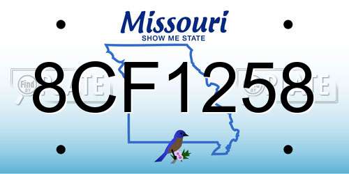 8CF1258 Missouri License Plate