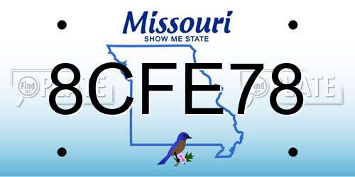 8CFE78 Missouri License Plate