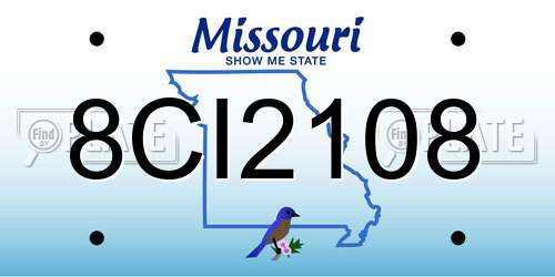 8CI2108 Missouri License Plate