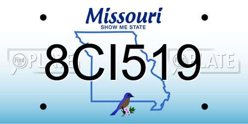 8CI519 Missouri License Plate