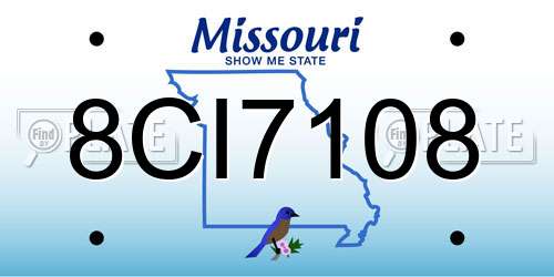 8CI7108 Missouri License Plate