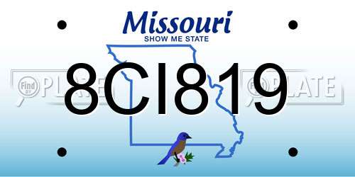 8CI819 Missouri License Plate