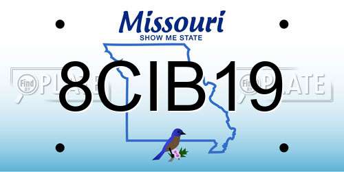 8CIB19 Missouri License Plate