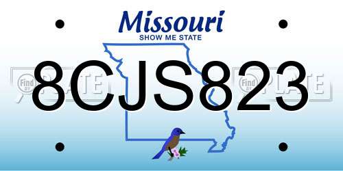 8CJS823 Missouri License Plate