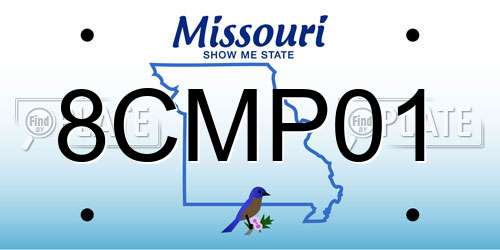 8CMP01 Missouri License Plate