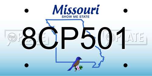 8CP501 Missouri License Plate