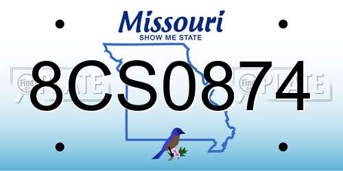 8CS0874 Missouri License Plate