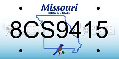 8CS9415 Missouri License Plate