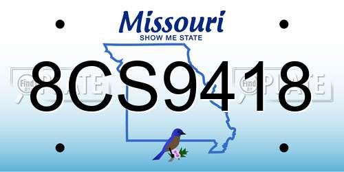 8CS9418 Missouri License Plate