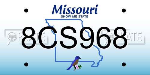 8CS968 Missouri License Plate