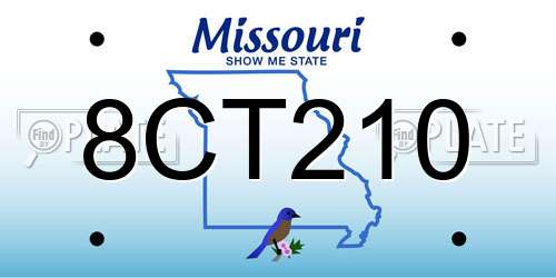 8CT210 Missouri License Plate