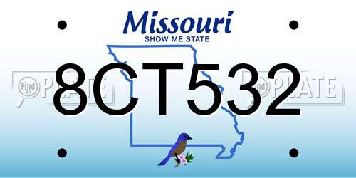 8CT532 Missouri License Plate