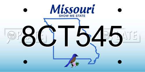 8CT545 Missouri License Plate