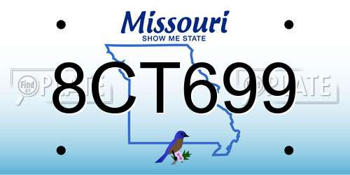 8CT699 Missouri License Plate