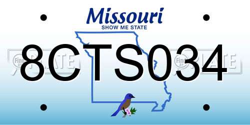 8CTS034 Missouri License Plate