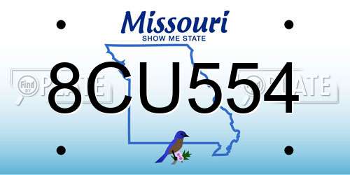 8CU554 Missouri License Plate