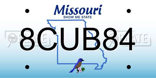 8CUB84 Missouri License Plate