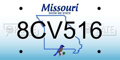 8CV516 Missouri License Plate