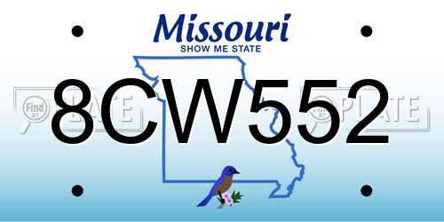 8CW552 Missouri License Plate