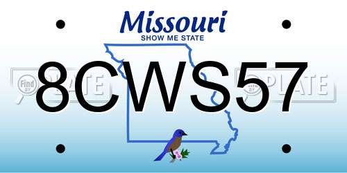 8CWS57 Missouri License Plate