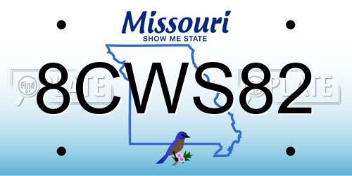 8CWS82 Missouri License Plate