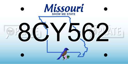 8CY562 Missouri License Plate