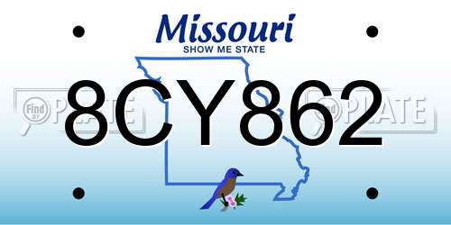 8CY862 Missouri License Plate
