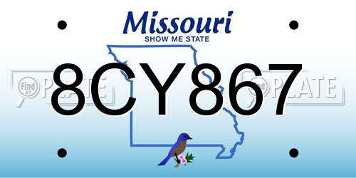 8CY867 Missouri License Plate