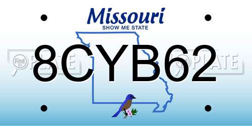8CYB62 Missouri License Plate